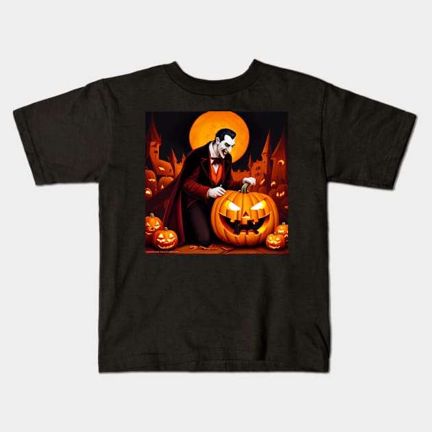 Dracula Hallowen Kids T-Shirt by Lanna''s